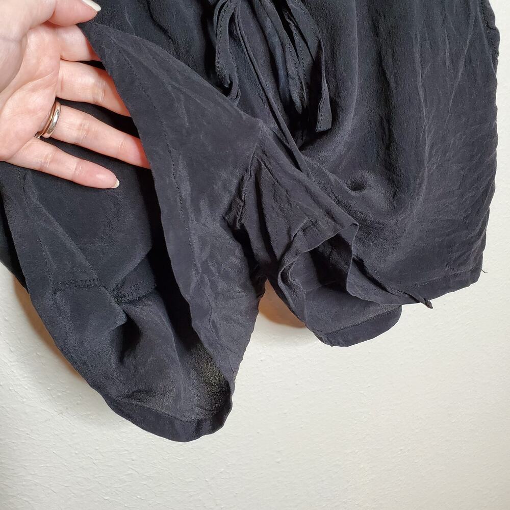 Foreign Exchange 100% Silk Purple + Black Spotted Sleeveless Romper Size XS - Picture 9 of 12